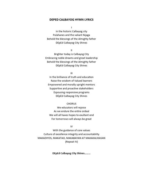 usep hymn lyrics